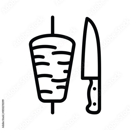 Doner kebab and knife icon