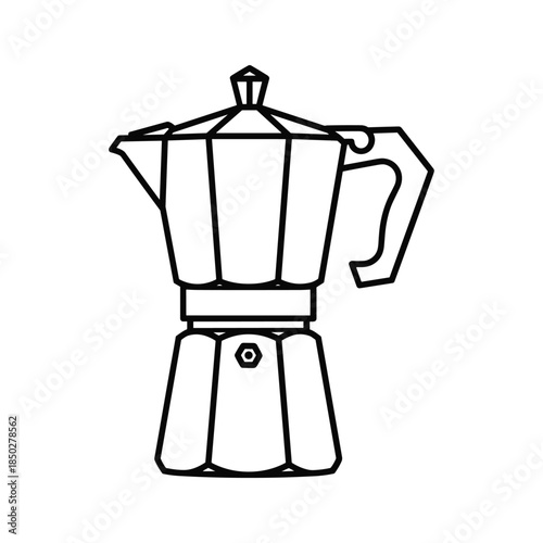 Coffee maker illustration black white