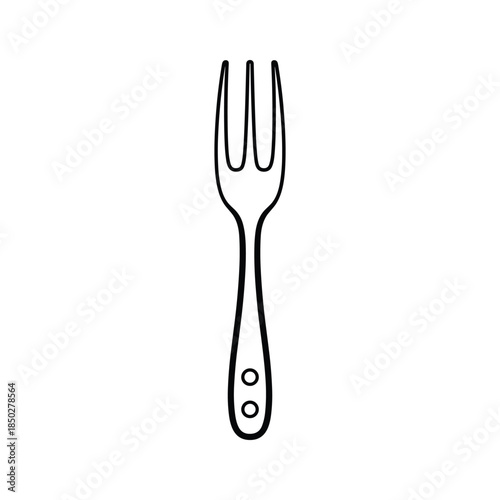 Black and white illustration of a fork