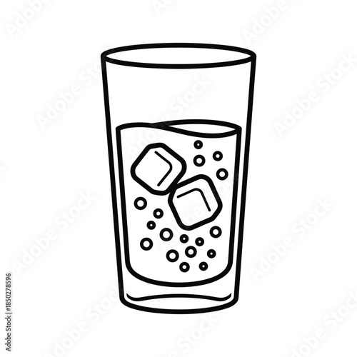Glass of soda with ice