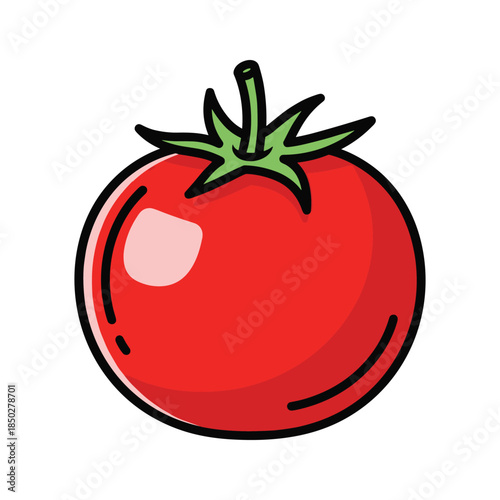 Red Tomato Cartoon Illustration