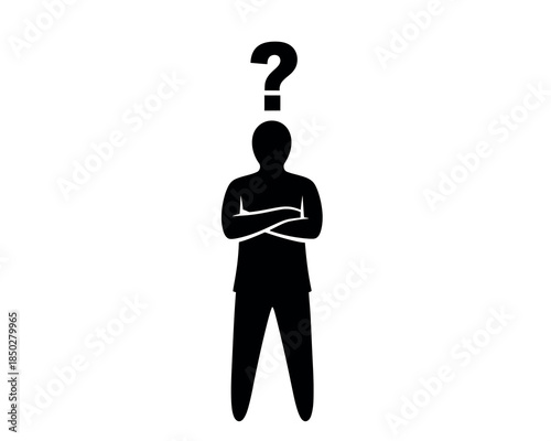 A person with a question mark above their head