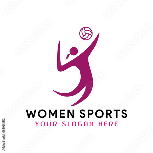 women sports and empowering logo design vector format