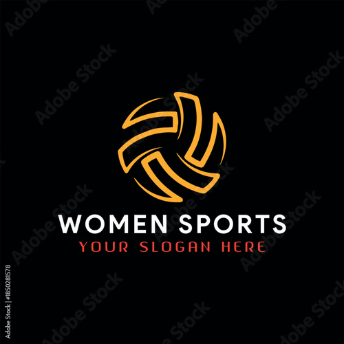 women sports and empowering logo design vector format