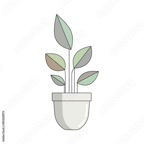 Stylized potted plant illustration showcasing botanical simplicity and natural aesthetics in design