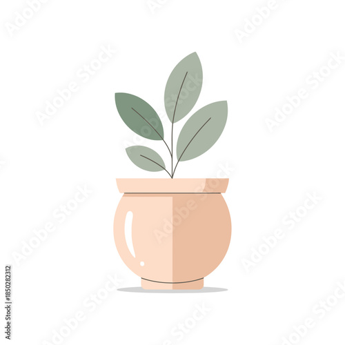Stylized potted plant illustration showcasing simple aesthetics for decorative appeal minimalist art