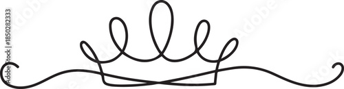 Continuous One Line Drawing of Crown. Abstract Single Line Drawing of Crown. Vector Minimal Design for Wall Art, Prints, Social Media. one line Icon drawing