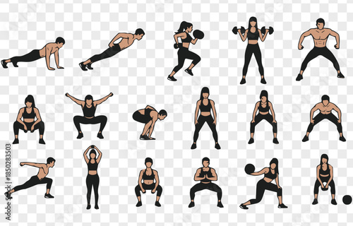 Illustrated Fitness Exercises for Home Workout