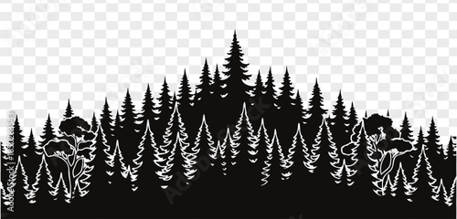 Forest Silhouette Transparent Background
