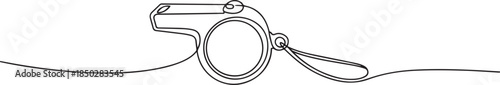 Continuous one line drawing of sport whistle icon, Sports whistle one line art. Continuous line drawing of sport. one line Icon drawing