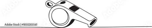 Continuous one line drawing of sport whistle icon, Sports whistle one line art. Continuous line drawing of sport. one line Icon drawing