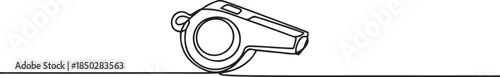 Continuous one line drawing of sport whistle icon, Sports whistle one line art. Continuous line drawing of sport. one line Icon drawing
