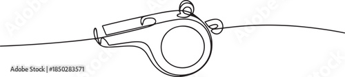 Continuous one line drawing of sport whistle icon, Sports whistle one line art. Continuous line drawing of sport. one line Icon drawing