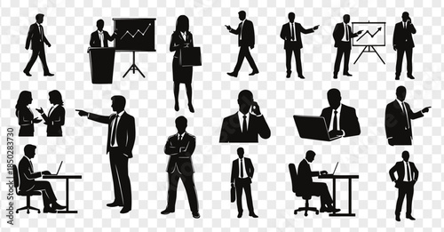 Business People Silhouettes in Office
