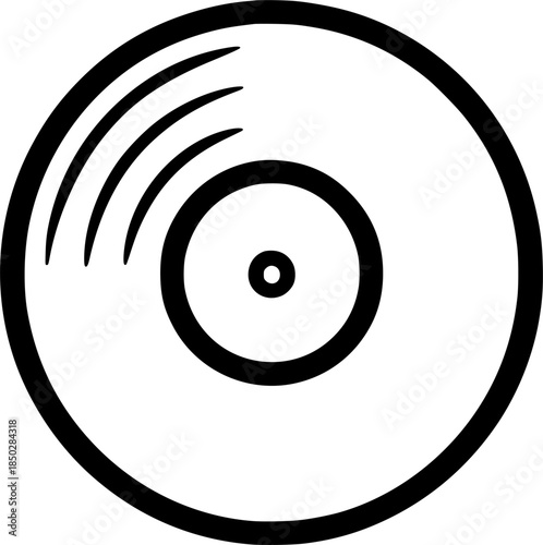 music vinyl disk vintage cartoon sign, symbol, vector, art