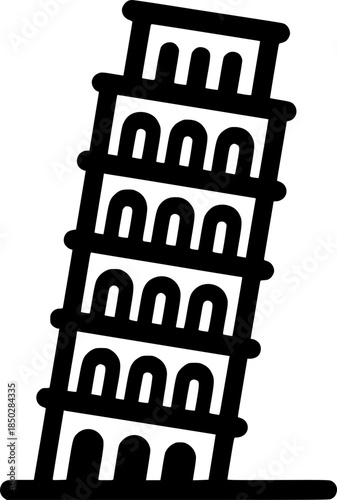 piza tower italy icon vector illustration sign, symbol, vector, art