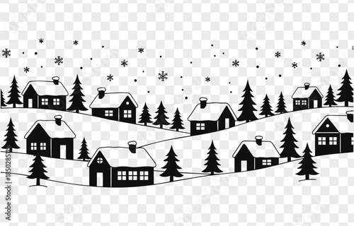 Winter Village Snowflakes Transparent
