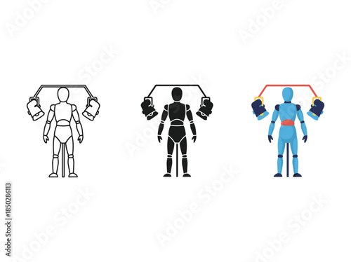 Briefcase icon set in different styles