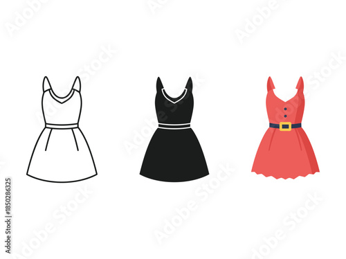Three Simple Dresses Illustration