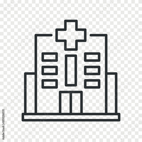Hospital building line icon