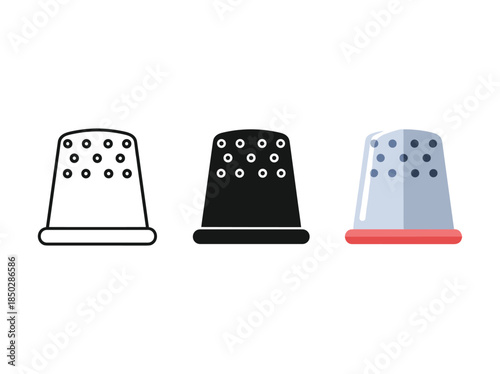 Thimble icons set vector illustration