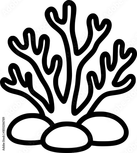 coral reef purple stones icon sign, symbol, vector, art