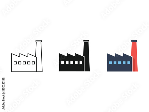 Industrial Factory Buildings With Chimneys