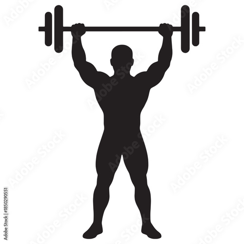 Man Lifting Weights Silhouette Fitness Illustration