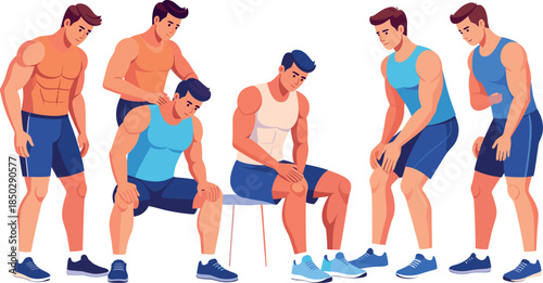 Flat Vector Illustration of Secure Banking Concept with Piggy Banks Cash and Locked Protection Icons