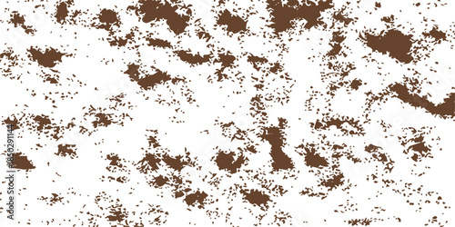 An antique brown rusted metal surface features an aged grunge texture with a dirty iron pattern on an old weathered wall