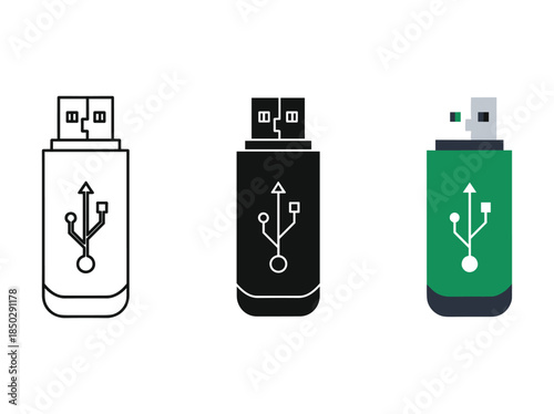 USB Flash Drive Icons Set