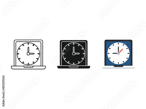 Laptop Clocks Showing Different Times