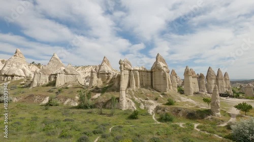 Love Valley fairy chimneys unique rock formations sculpted by erosion creating the iconic landscape of Cappadocia in Turkey