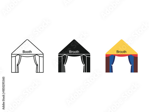 Exhibition Booth Tent Illustration Set