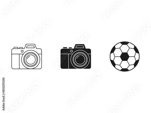 Camera and soccer ball illustration