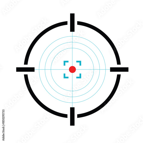 blank gun target. bullseye shooting target sign.