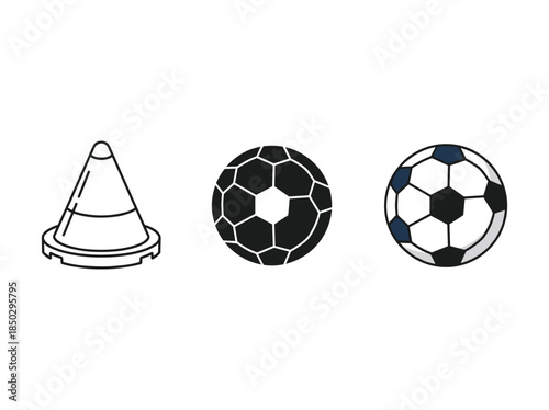 Football Training Equipment Icons
