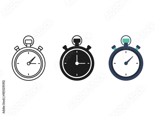 Stopwatch Icon Set Vector Illustration
