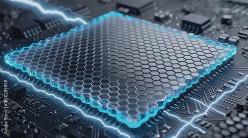 Visualización científica atómica de una hoja de grafeno  