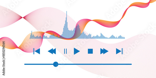 media player icon button set vector illustration