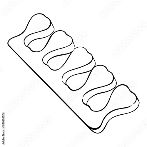 Toe Separator for Pedicure Procedure. Isolated icon on the transparent background. Hand drawn digital illustration. SVG