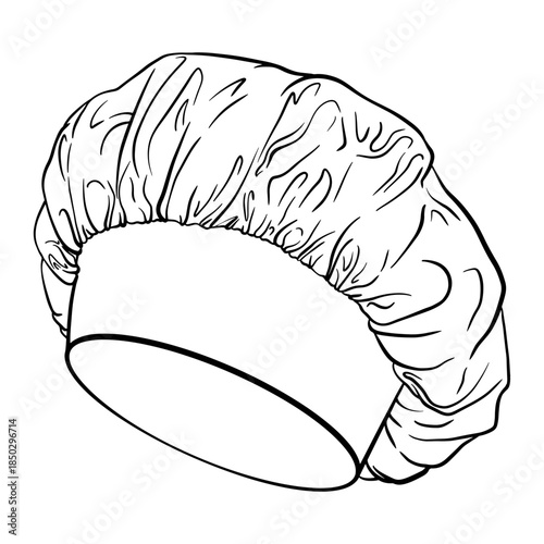Silk Bonnet. Hair protection cap for sleeping. Isolated icon on the transparent background. Hand drawn digital illustration. SVG