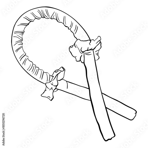 Heatless hair curler for hairstyling and makeover. Isolated icon on the transparent background. Hand drawn digital illustration. SVG