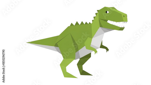 Green T-Rex Dinosaur Illustration - A Cartoon Style Prehistoric Reptile