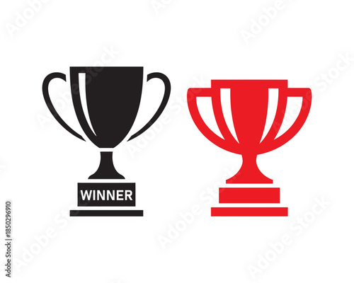 Two trophy cups symbolizing victory and achievement in competition