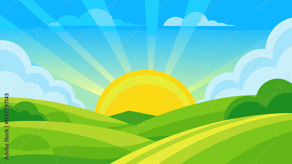 Obraz premium summer landscape with green grass