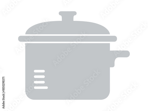 Gray saucepan icon on white background