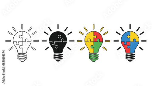 Light Bulbs Representing Ideas and Creativity.
