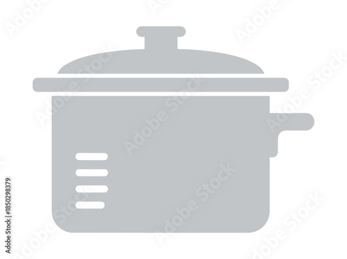 Grey Cooking Pot Icon Illustration