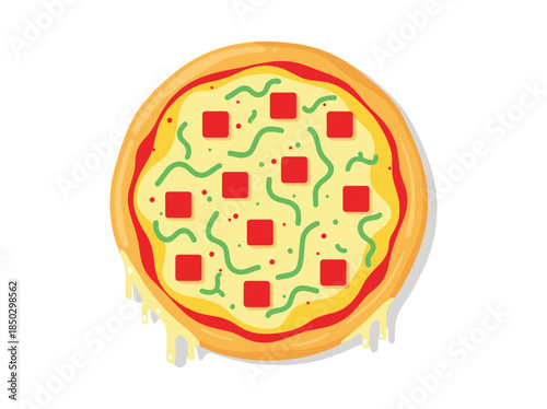 Delicious Pizza with Cheese and Vegetables